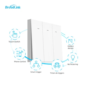 Idéias de novos Produtos 2021 Broadlink LC1 Padrão reino UNIDO 1/2/3 Gangue Inicial do Google Alexa Casa Smart wi-Fi Smart Switch Precisa S3 Hub