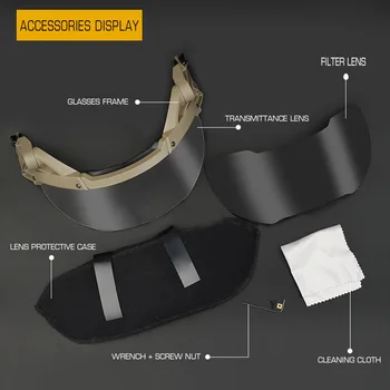 Tactical Airsoft Capacete, Óculos de proteção, Para uma Rápida do Capacete levantada Máscara Protetora à prova de Vento, Nevoeiro CS Airsoft Jogo de Guerra