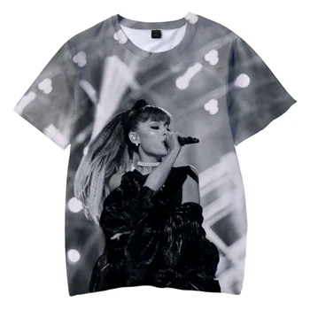 2021 Ariana Grande Impressão 3D T-shirt Homens Mulheres Casual Streetwear Roupas de Moda Verão Unisex Manga Curta Hip Hop Tops
