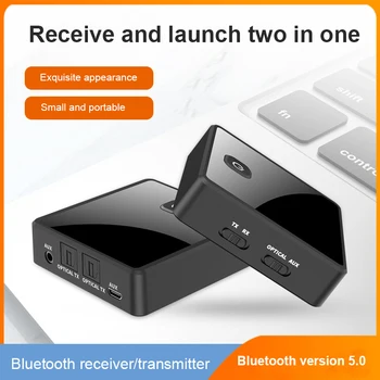 2 Em 1 Bluetooth 5.0 Transmissor Receptor De Tv Alto-Falante De 3,5 Mm Aux Adaptador Óptico De Áudio Da Música Transmissor Receptor Sem Fio