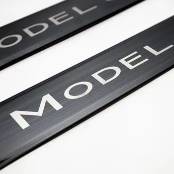 Tesla Model 3 Carros Na Soleira Da Porta De Proteção Tira De Aço Inoxidável Da Porta De Chinelo Placa De Acessórios Para Model3