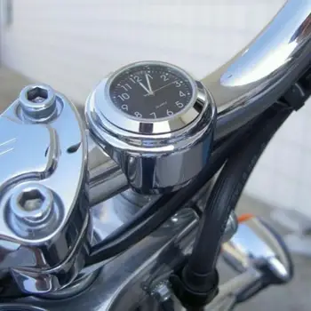 Impermeável Moto Moto Para O Guiador, Mostrador Redondo Relógio Acessório Universal Para O Guiador, Relógio