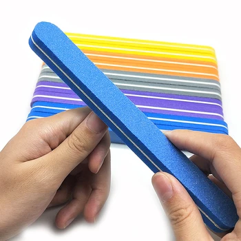 100 pcs/muito Colorido Esponja Dupla face Arquivo de Prego Blocos de esmalte Lixar faixas de Unhas dirnaq Polimento Manicure Arquivos