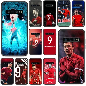 Munique Futebol Lewandowski caso de Telefone Para Samsung Galaxy S 10 20 3 4 5 6 7 8 9 Plus E Lite Uitra preto hoesjes pintura Etui