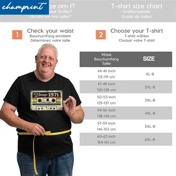 Vintage Cassete 50º Aniversário de Dom Para o Gamer T-Shirts Homens De 50 Anos de Idade, Nascido Em 1971 Grande Altura Tees Plus Size 5XL 6XL T-Shirts