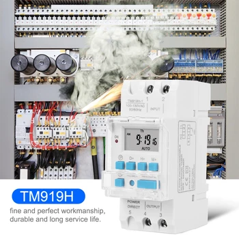 TM919H 16A Trilho Din Semanal Programável LCD Digital em Casa Interruptor de Controlo de Temporizador Saída de Tensão Eletrônica, Relógio de Tempo do Relé