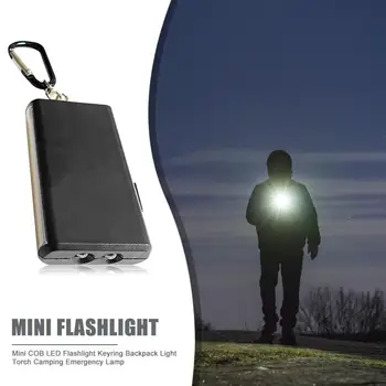 Durável Mini Lanterna Design Delicado Mini COB LED Lanterna 2 Modos de Chaveiro Mochila, Lanterna de Campismo Luz de Emergência