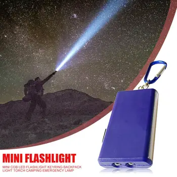 Durável Mini Lanterna Design Delicado Mini COB LED Lanterna 2 Modos de Chaveiro Mochila, Lanterna de Campismo Luz de Emergência