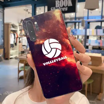 YJZFDYRM Quente Voleibol Sprot Preto Caso de Telefone Celular Para Samsung Nota 7 8 9 10 Lite Plus Galaxy J7 J8 J6 Além de 2018 Prime