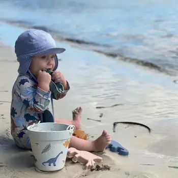 Silicone Crianças Brinquedos de Praia 6 Pcs Kit Bebê Verão de Escavação Ferramenta de Areia com uma Pá de Água de Jogo ao ar livre Brinquedo Conjunto de caixa de areia para Criança