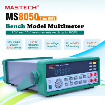 MASTECH MS8050 Profissional da área de Trabalho Multímetro Digital Automático Faixa Multímetro de Bancada de Alta Precisão True RMS RS232C