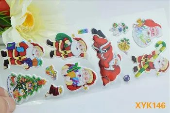2021 Venda Quente 1/5Pcs Presentes de Natal da Caixa 3D Feliz Natal Puffy Adesivos Bolha Adesivo Papai Noel de Natal Decoração para Crianças