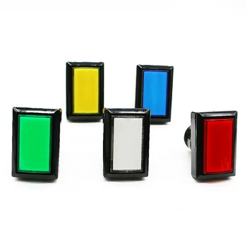 50* 33mm Retângulo de Luz de Botão de pressão Jogo de Slot Máquina de Arcade 12v LED Momentânea Iluminado Mudar