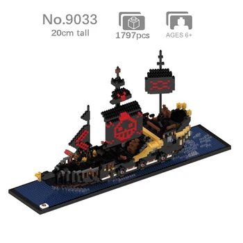 Uma Peça Pérola Negra Barco Mini Bloco de Construção 3D DIY Micro Diamante Tijolo OnePiece Navio Piratas Presente Brinquedo