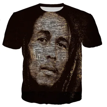 O Rapper Bob Marley T-Shirts Homens/mulheres 3D Bob Marley Impresso T-shirt da Moda Casual Estilo Streetwear Tee Tops