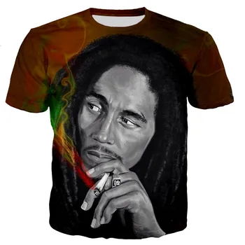 O Rapper Bob Marley T-Shirts Homens/mulheres 3D Bob Marley Impresso T-shirt da Moda Casual Estilo Streetwear Tee Tops