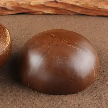 12-15cm Natural de Coco Tigela de Proteção Tigela de Madeira de Coco, Madeira, Louça de mesa Colher Conjunto de Coco Batido de Coco Cozinha Ambiental