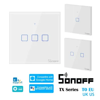 SONOFF TX T0-NOS da UE reino UNIDO wi-Fi Smart Interruptor de Parede Temporizador de Toque APP de Voz, Controle sem Fio Compatível com eWelink Alexa Inicial do Google