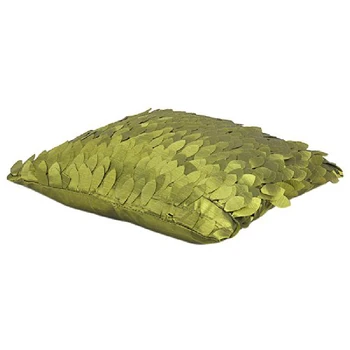 1 x Folha-Padrão de Cetim de Almofadas, Capa para Sofá Almofada de Carro/Travesseiro 43 x 43 cm---Verde Oliva