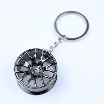 Carro chaveiro chave pingente de chave de casa com um anel de auto peças chave do Carro cadeia de mini roda de Carro do interior de detalhes acessórios essenciais para
