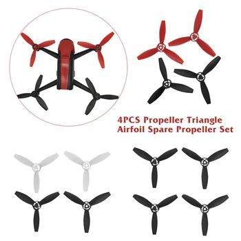 4Pcs Hélices Triângulo Aerofólio de Reposição Hélice Conjunto de Leve Preto Vermelho Branco Adereços Drone Acessórios para Bebop 2 apresenta