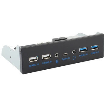 USB 2.0 USB 3.0, Áudio de 3,5 mm no Painel Frontal USB3.0 Hub Divisor Interno de Combinação Rack Adaptador para Desktop de Disquetes de 3,5 Polegadas Bay