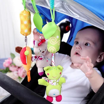Infantil Bebê do Algodão do Chocalho de mão Bell Toy Animais de Pelúcia de Desenvolvimento Presentes Brinquedos Móveis Cama de Bebê Chocalhos, Sinos Bell M0028