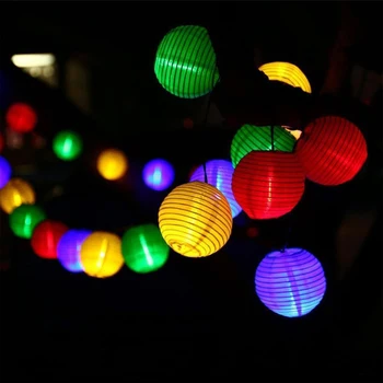 Solar Seqüência de Luzes de Lanterna de LED Lâmpada de Luzes de Natal na Decoração Exterior de iluminação Para Festa de Casamento do Jardim de Férias