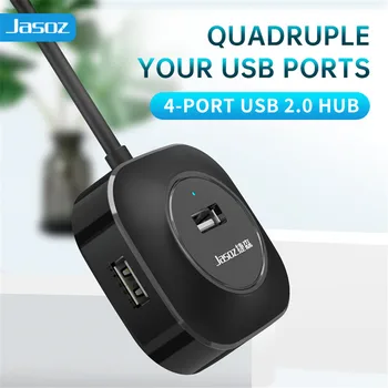 Jasoz Hub USB 3.0 Multi USB Splitter 4 portas USB 3.0 2.0 com Micro Carga de Energia para a Lenovo Xiaomi Macbook Pro PC Hub USB 3 0 1m