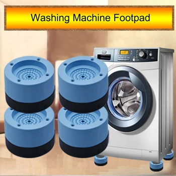 4 Pcs Máquina De Lavar Roupa Frigorífico Mudo Tapete De Borracha Anti Vibração, Anti Almofada De Choque S7