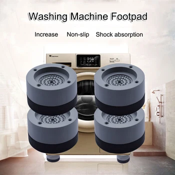 4 Pcs Máquina De Lavar Roupa Frigorífico Mudo Tapete De Borracha Anti Vibração, Anti Almofada De Choque S7