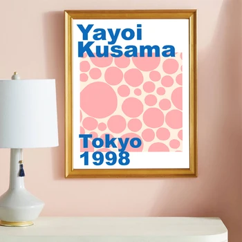 Yayoi Kusama Abstrato Arte De Parede De Lona Da Pintura De Cartazes Imprime Galeria De Exposições De Parede Decoração Figuras Estéticas A Decoração Home