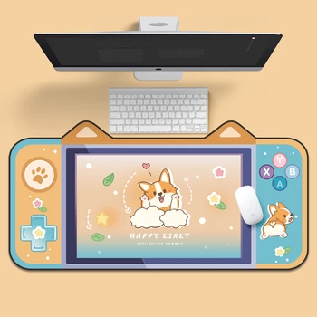 Novo Bonito dos desenhos animados Gato Orelha de 800x400 Grande Gaming Mouse Pad do Teclado do Portátil do Office Mousepad para Meninas Adolescentes Quarto Mesa Longa Esteira