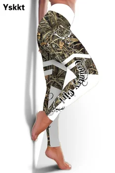 Mulheres Leggings de Cintura Alta Impressão de Camuflagem País Menina Vintage Jegging Streetwear Casual Magrinha Sexy Mulheres Leggings, Calças de