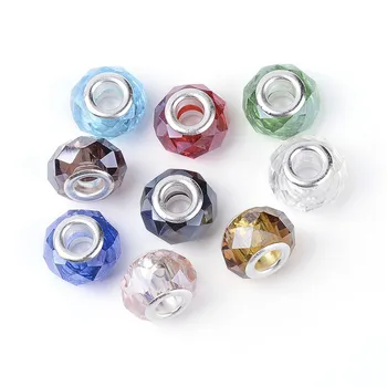 20PCS Multicolor Vidro de Cristal Rondelle Contas Encantos Presente Facetada Solta de Esferas Espaçador Para DIY Jóias DIY Fazer Pulseira