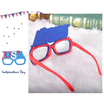 4 de julho de Bandeira Americana Óculos de Design Flash Vermelho Azul Branco Patriota Contemporânea Estrelas, Coração Chapéu em Forma de Óculos