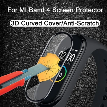 3D Protetor de Tela Curvada Filme para Xiaomi Banda 4 Filme Macia Tela de Proteção Anti-risco Acessórios inteligentes Dropship