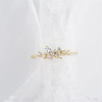 Modyle Delicado Zircão Pedra Do Anel De Dedo De Ouro Cheio Empilhável Anéis De Noivado De Moda Casamento Bandas Para As Mulheres Minimalista Jóias