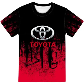Verão T-shirt dos Homens Diversão em 3D para Carro Toyota Letra a Impressão de Manga Curta masculina Moda Plus Size Casual para Homens e Mulheres T-Shirts