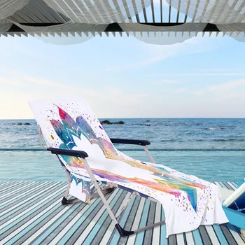 2021 Novo Beach Lounge Cadeira Coberta De Toalha De Verão Fresco Jardim Cama Toalha De Praia Tomar Banho De Sol Preguiçoso Aluguer De Cadeiras Cadeira Tapete