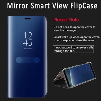 Claro Espelho De Vista Smart Case Para Samsung Galaxy J3 J5 J7 A3 A5 A7 2017 A8 2018 Couro Stand Case Para Samsung S8 S9 Além De Cobrir