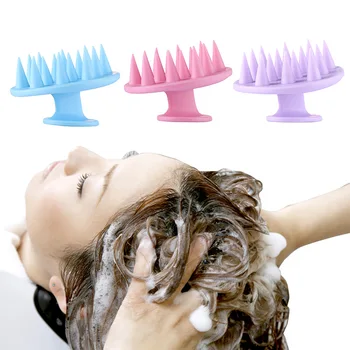 Silicone shampoo o cabelo no couro cabeludo, massager do shampoo massagem pente banheira de massagem, escova couro cabeludo massager de cabelo, duche pente escova ferramenta de cuidados