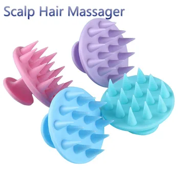 Silicone shampoo o cabelo no couro cabeludo, massager do shampoo massagem pente banheira de massagem, escova couro cabeludo massager de cabelo, duche pente escova ferramenta de cuidados