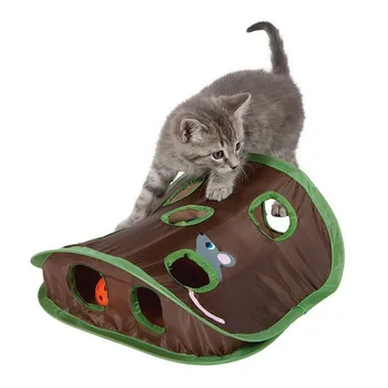 #48 Gato De Estimação Ratos Jogo De Inteligência Brinquedo Bell Tenda Com 9 Buracos Gato A Brincar Túnel Do Mouse Hunt Brinquedo Quebra-Cabeça Игрушки Для Кошек
