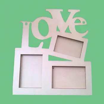 21.5x19.5cm de Madeira DIY do Frame da Foto Oco Carta de Amor de Família, Foto de Imagem Suporte de Armazenamento de molduras para foto na parede