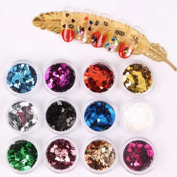 12 Cores de Unhas de Glitter, Lantejoulas da Arte do Prego de DIY, Decoração para Salão de beleza Casa