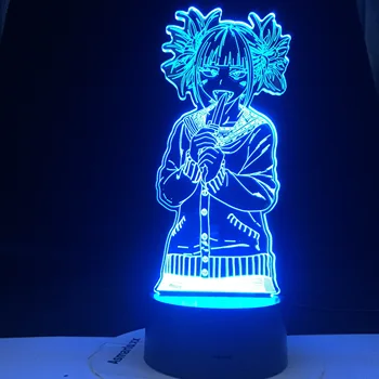 Meu Herói Academia Toga Himiko'Figura da Noite do Diodo emissor de Luz Presente para as Crianças de Decoração do Quarto do Nightlight Mesa de Cabeceira 3d Lâmpada da Bateria