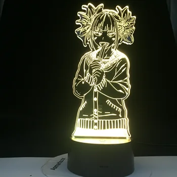 Meu Herói Academia Toga Himiko'Figura da Noite do Diodo emissor de Luz Presente para as Crianças de Decoração do Quarto do Nightlight Mesa de Cabeceira 3d Lâmpada da Bateria