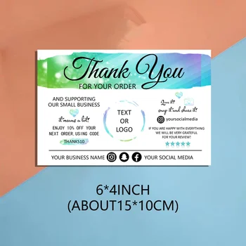 De Negócio personalizadas Obrigado Inserir o cartão de Agradecer a Você Por Sua Ordem Moderna Inserir o Cartão Azul Embalagem Social de Cartão de Mídia