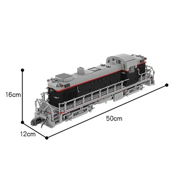 MOC Diy Estação de Trem Union Pacific Railroad Alco RS-2 (1:38) de alta tecnologia Ferroviária Construção de Blocos de Tijolos de Trem de Brinquedo Para Crianças